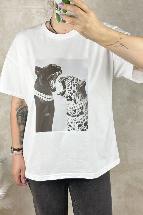 T-shirt z aplikacją tygrys