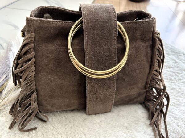 Torba zamszowa z frędzlami