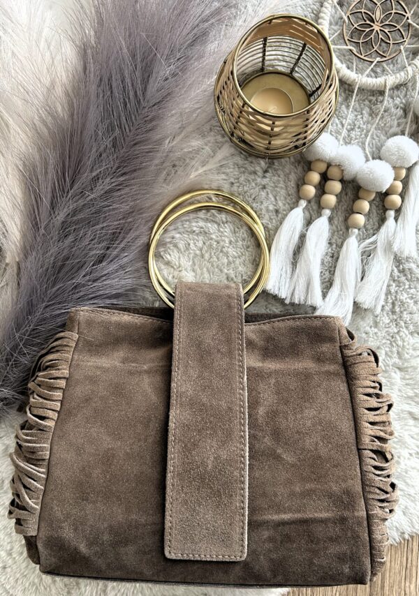 Torba zamszowa z frędzlami