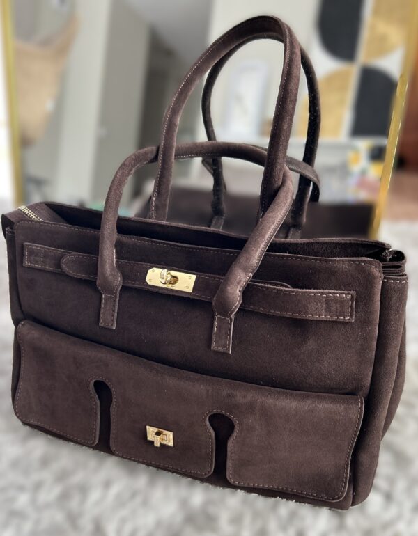 Torba zamszowa z klapami