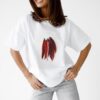 T-shirt z aplikacją papryczki, t-shirt oversize, t-shirt biały bawełniany