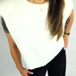 top z poduszkami biały top z poduszkami biały oversize