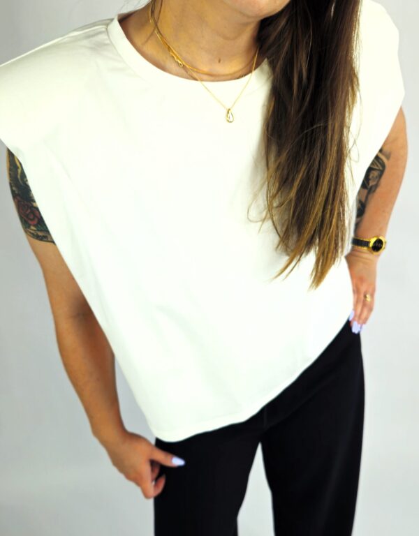 top z poduszkami biały oversize