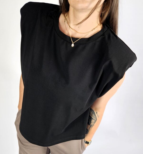 toppaddedczarny21 T-shirt padded oversize black