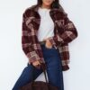 koszula w krate, na zatrzaski, oversize, ciepła,