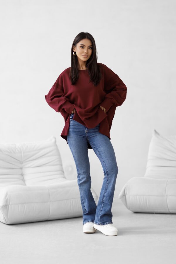 KOMPLET Bluza oversize Gaya bordo i spodnie Flex