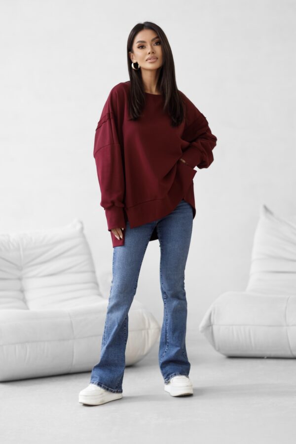 KOMPLET Bluza oversize Gaya bordo i spodnie Flex