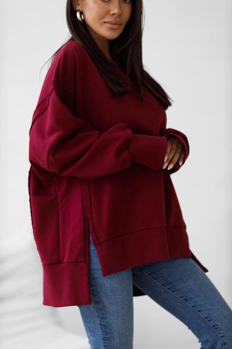 bluza Gaya oversize bordo