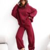 KOMPLET Bluza oversize Gaya bordo i spodnie Flex