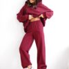KOMPLET Bluza oversize Gaya bordo i spodnie Flex