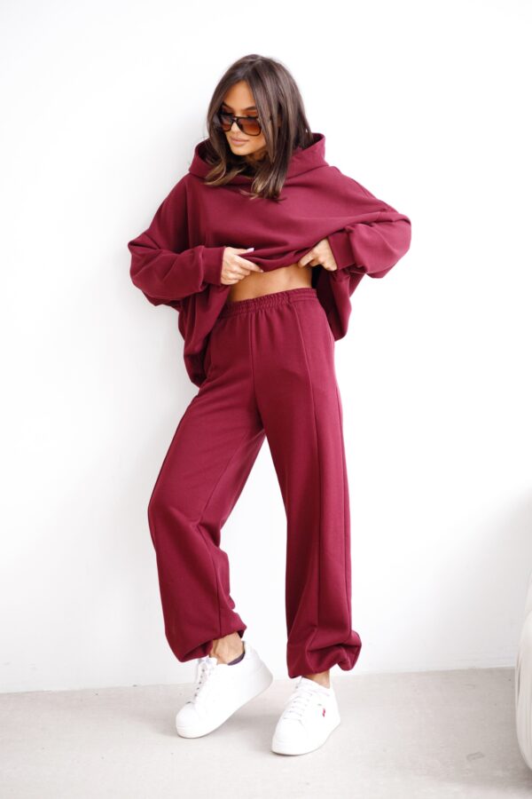 KOMPLET Bluza oversize Gaya bordo i spodnie Flex