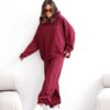 KOMPLET Bluza oversize Gaya bordo i spodnie Flex