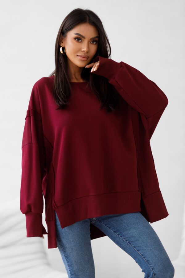 KOMPLET Bluza oversize Gaya bordo i spodnie Flex