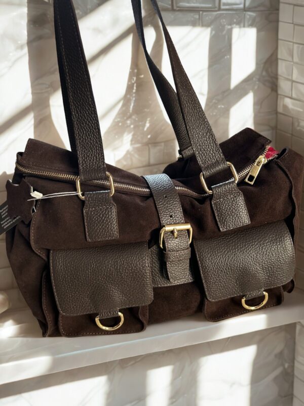 Torba cargo czekolada torba skorzana made in poland cargo casual pasek