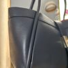 Torba elegance dark denim skorzana, made in italy, z paskiem, duza