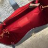 Torba elegance dark denim skorzana, made in italy, z paskiem, duza