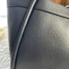 Torba elegance dark denim skorzana, made in italy, z paskiem, duza