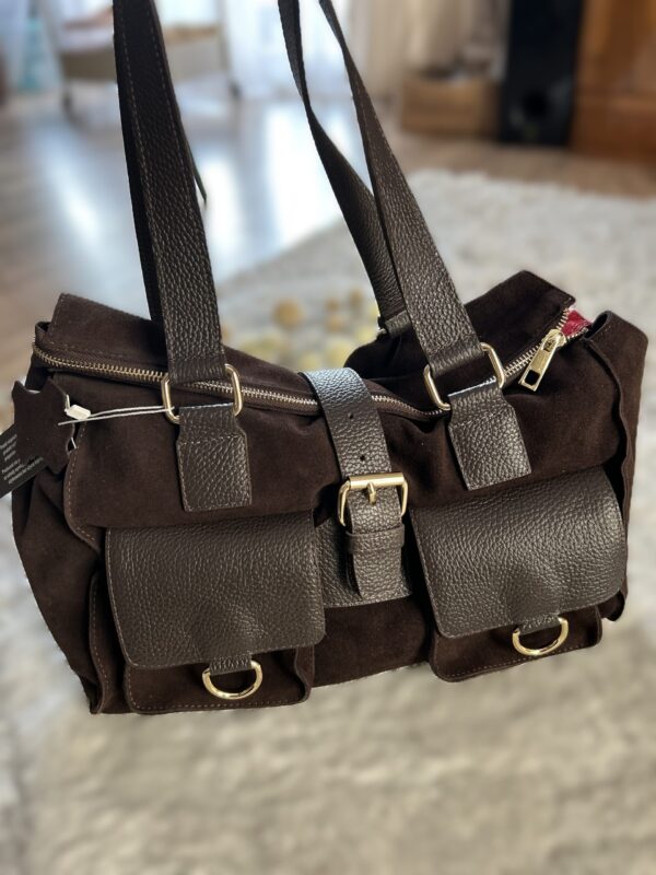 Torba cargo czekolada torba skorzana made in poland cargo casual pasek
