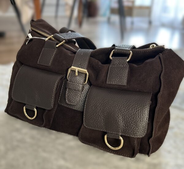 Torba cargo czekolada torba skorzana made in poland cargo casual pasek