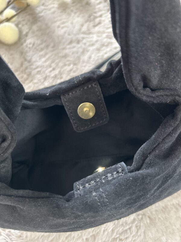 torba pocket zamsz czarna mała torba made in italy zamsz naturalny na pasku