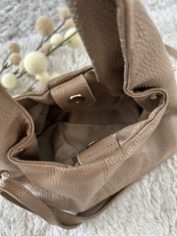 torba pocket bez mała torba made in italy zamsz naturalny na pasku