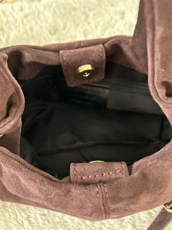 mała torba made in italy zamsz naturalny na pasku