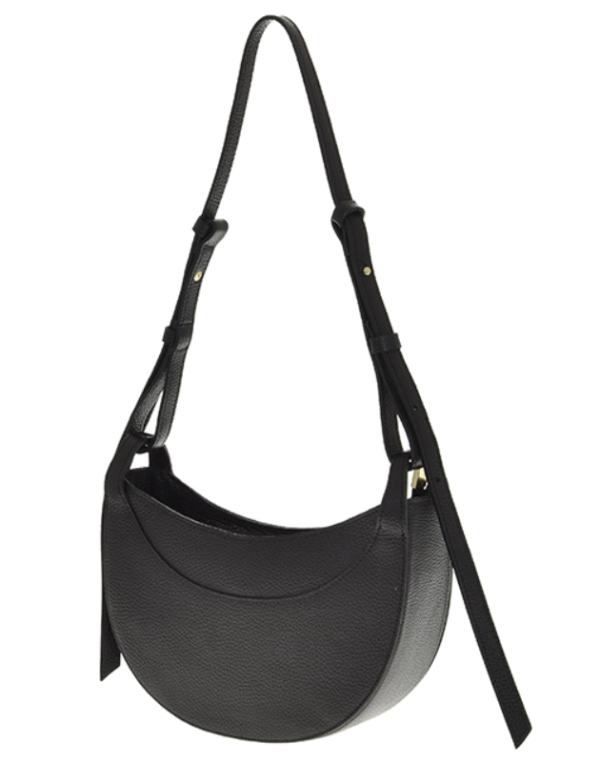 torba Luna Black torba skórzana made in poland na pasku skóra naturalna