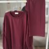 KOMPLET Bluza oversize Gaya bordo i spodnie Flex