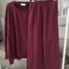 KOMPLET Bluza oversize Gaya bordo i spodnie Flex