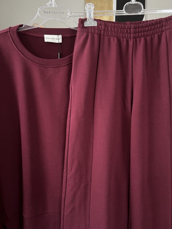 KOMPLET Bluza oversize Gaya bordo i spodnie Flex