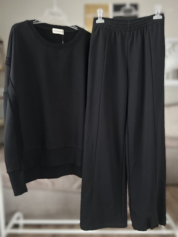 komplet bluza gaya i spoednie flex czarne KOMPLET Bluza oversize Gaya czarna i spodnie Flex