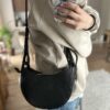 torba Luna Black torba skórzana made in poland na pasku skóra naturalna