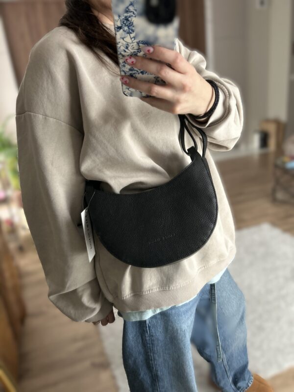 torba Luna Black torba skórzana made in poland na pasku skóra naturalna