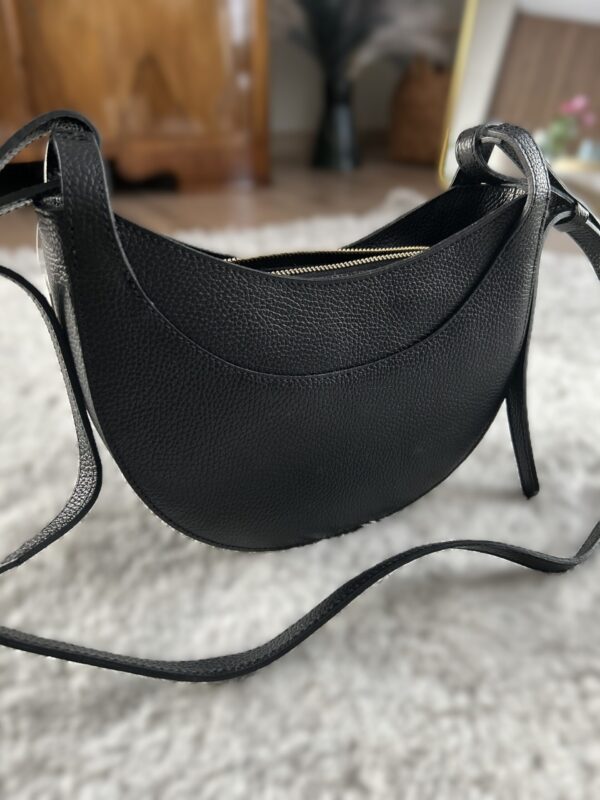 torba Luna Black torba skórzana made in poland na pasku skóra naturalna